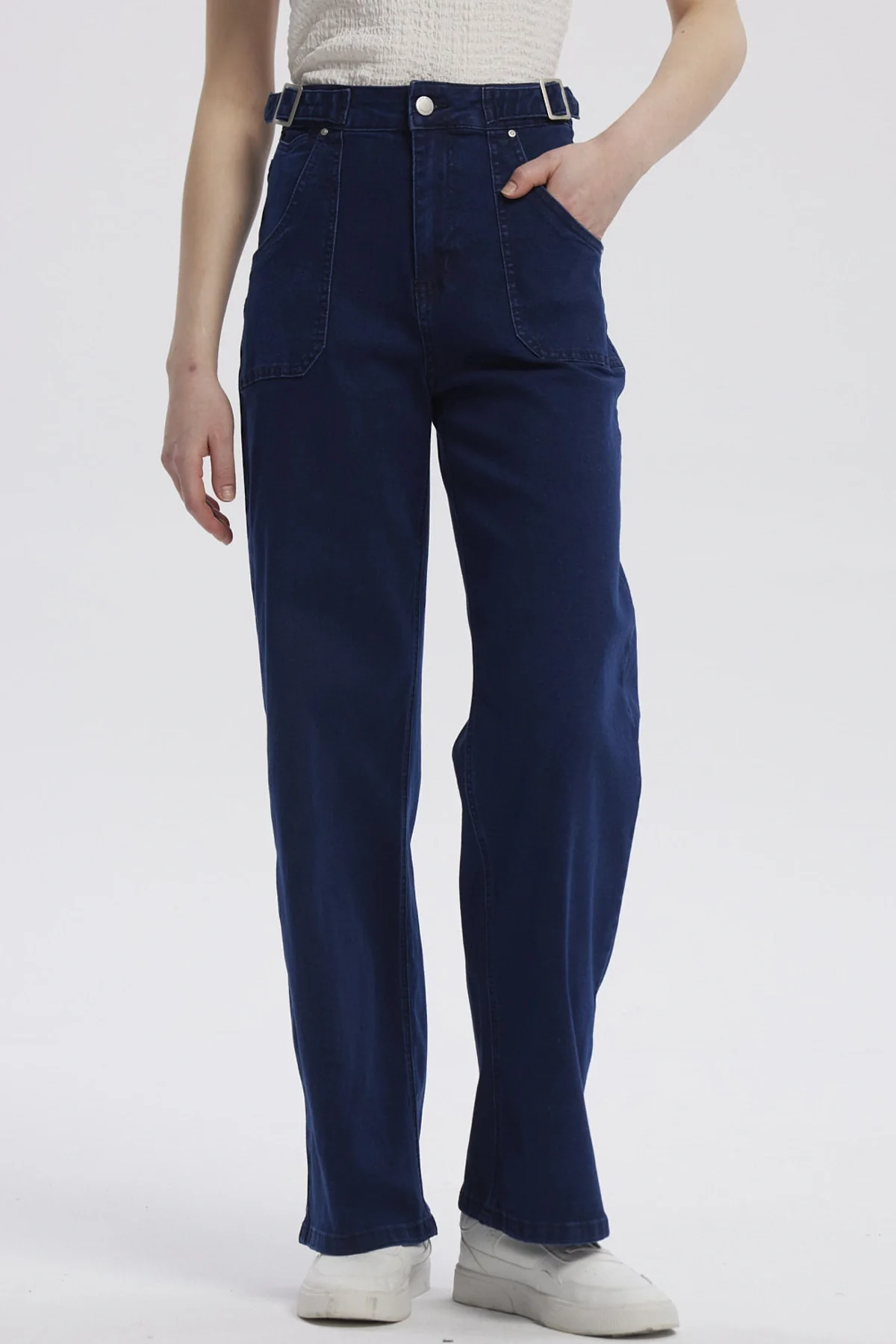 Jeans Mujer Calce Recto Azul Oscuro