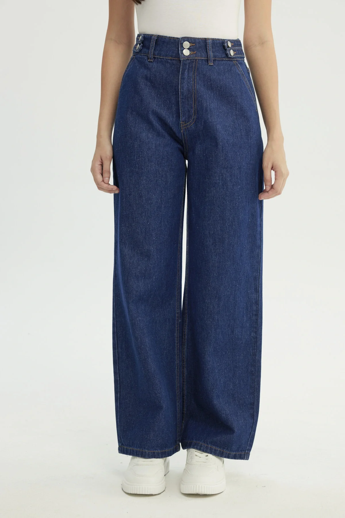 Jeans Mujer Calce Recto Azul Oscuro