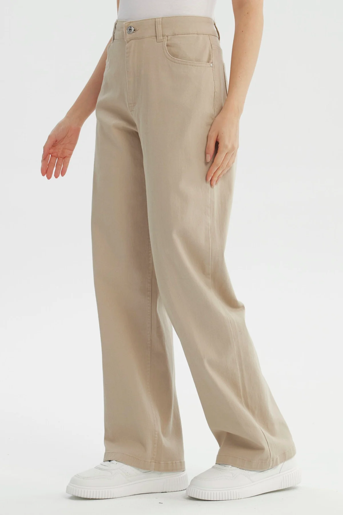 Jeans Mujer Calce Recto Beige - Image 2