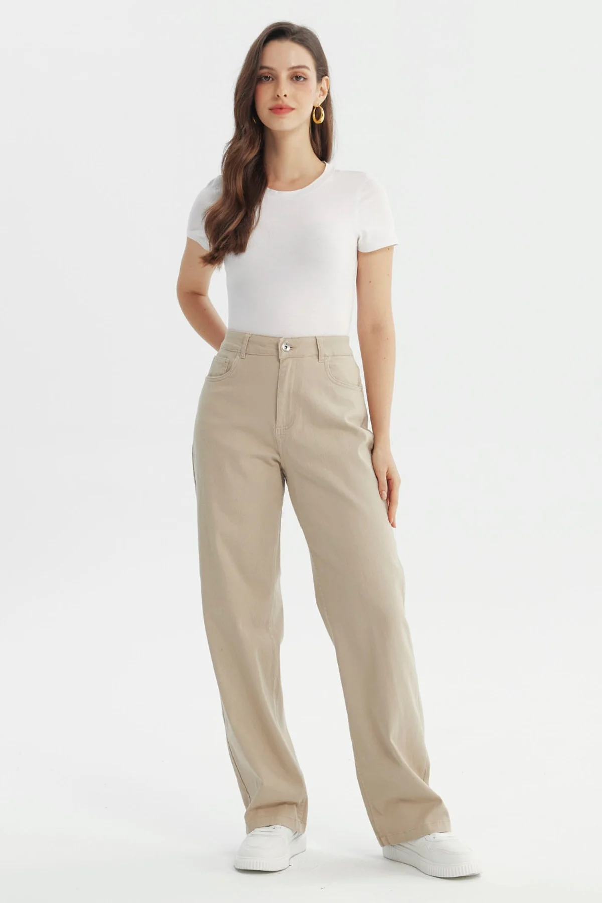 Jeans Mujer Calce Recto Beige - Image 4