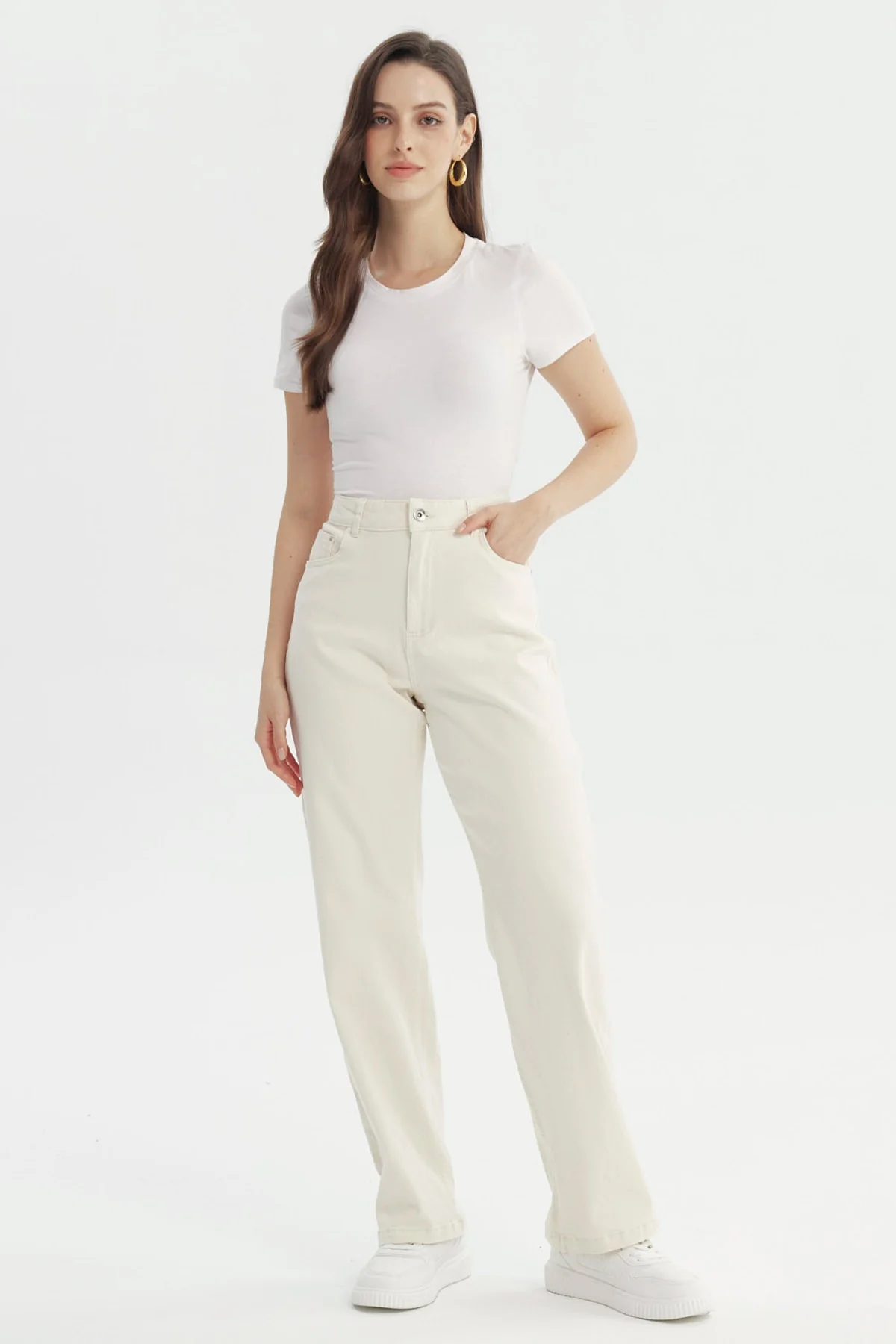 Jeans Mujer Calce Recto Crudo - Image 4