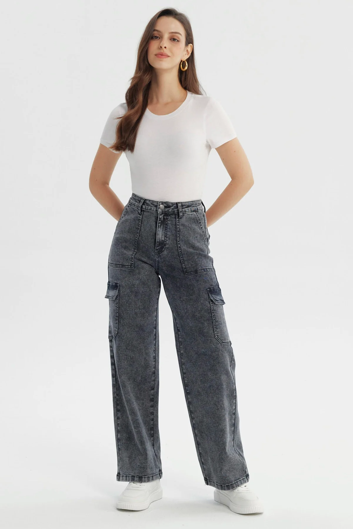 Jeans Mujer Calce Recto Gris Oscuro - Image 4