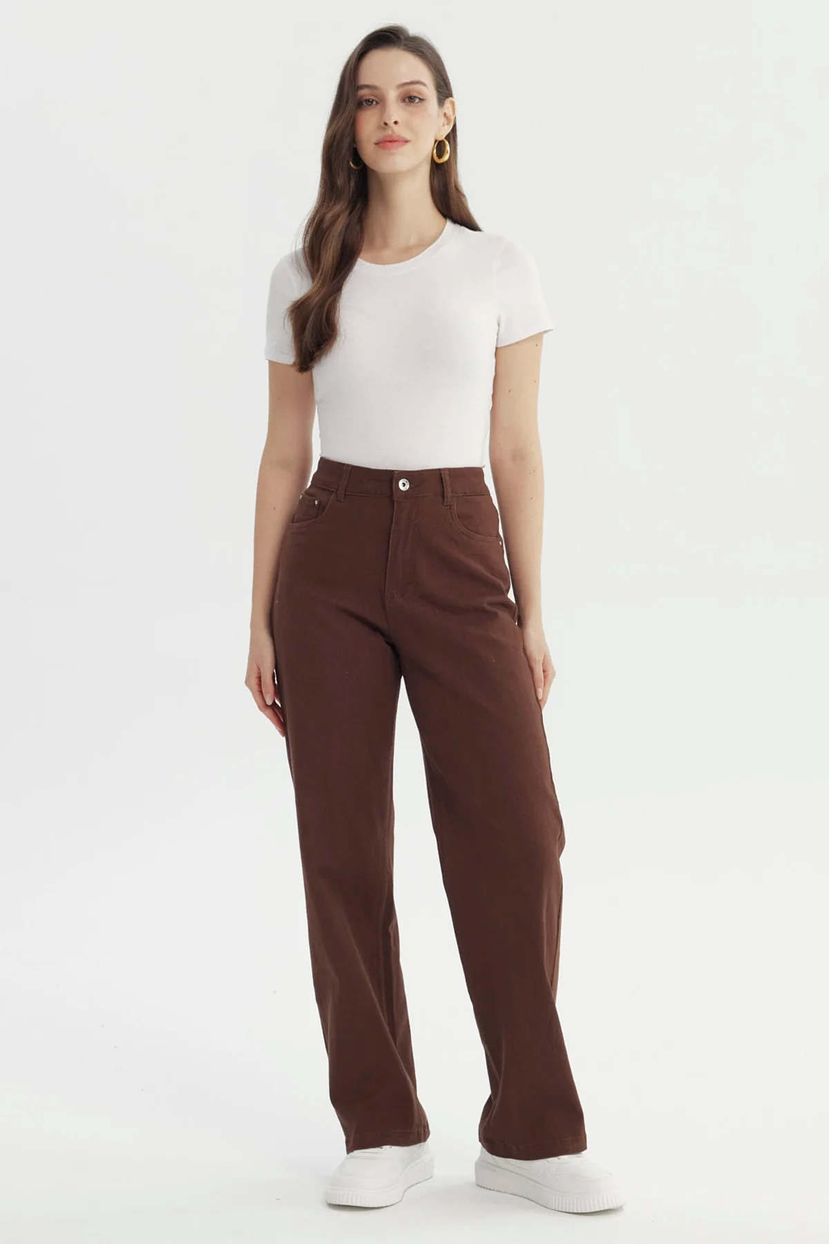 Jeans Mujer Calce Recto Marron - Image 4