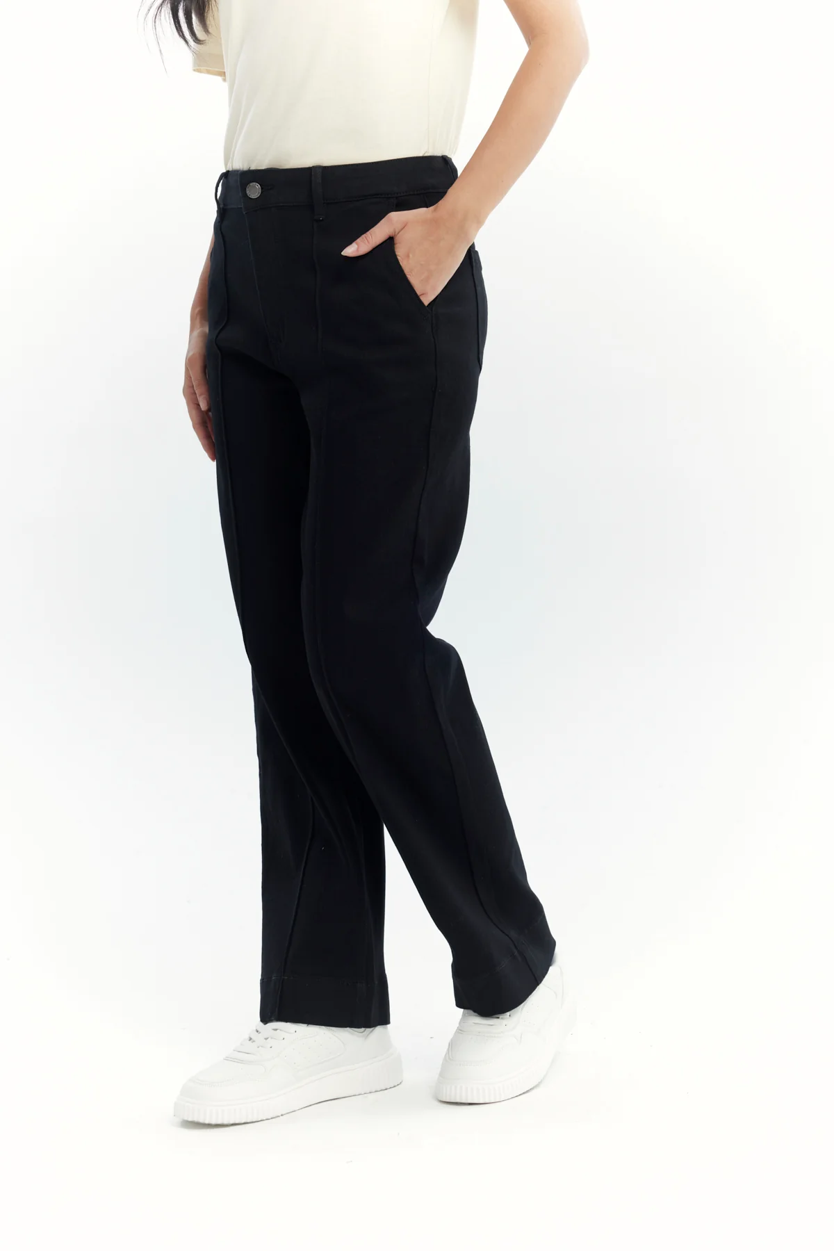 Jeans Mujer Calce Recto Negro - Image 2