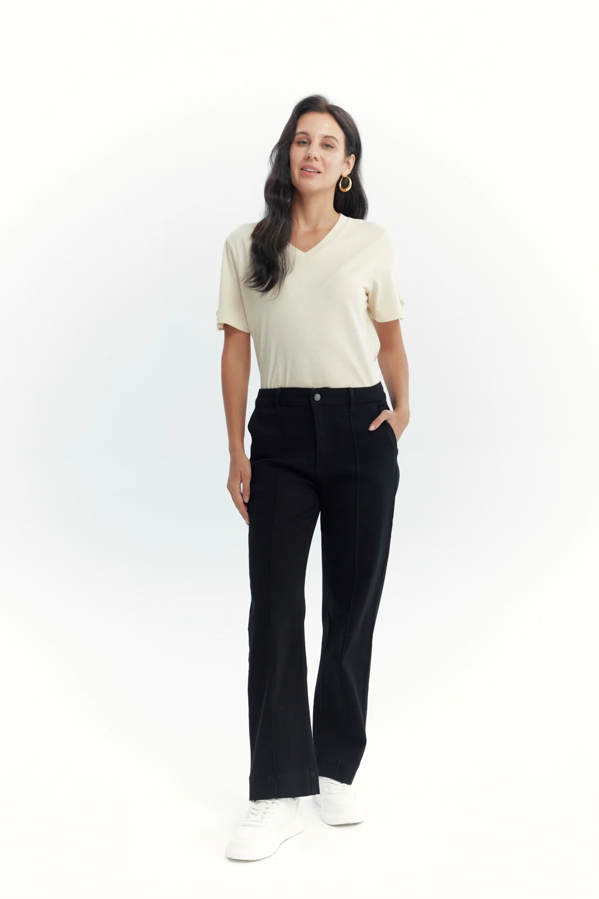 Jeans Mujer Calce Recto Negro - Image 4