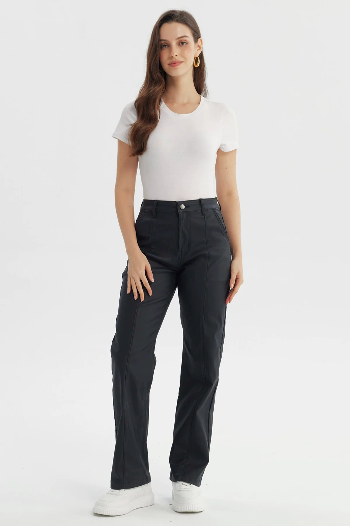 Jeans Mujer Calce Recto Negro - Image 4
