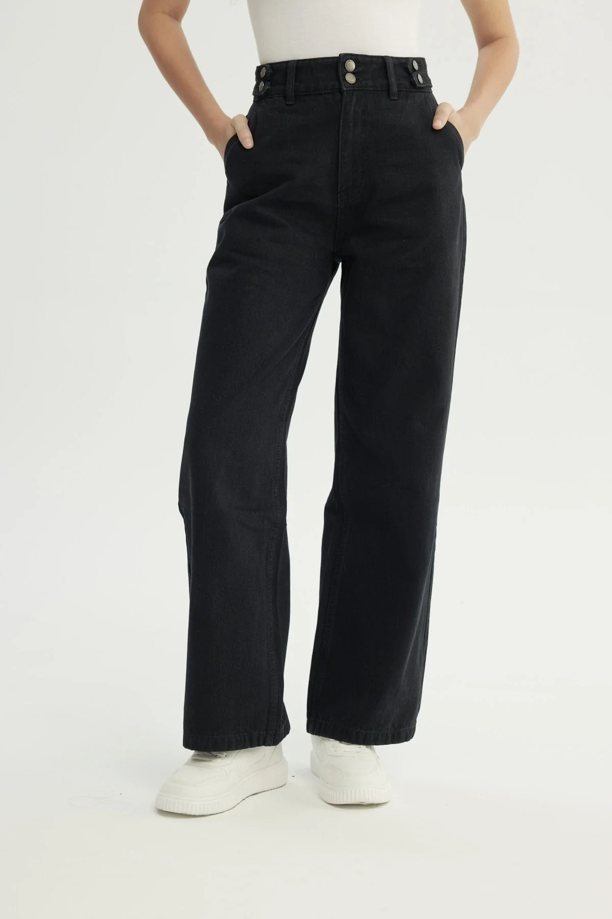 Jeans Mujer Calce Recto Negro