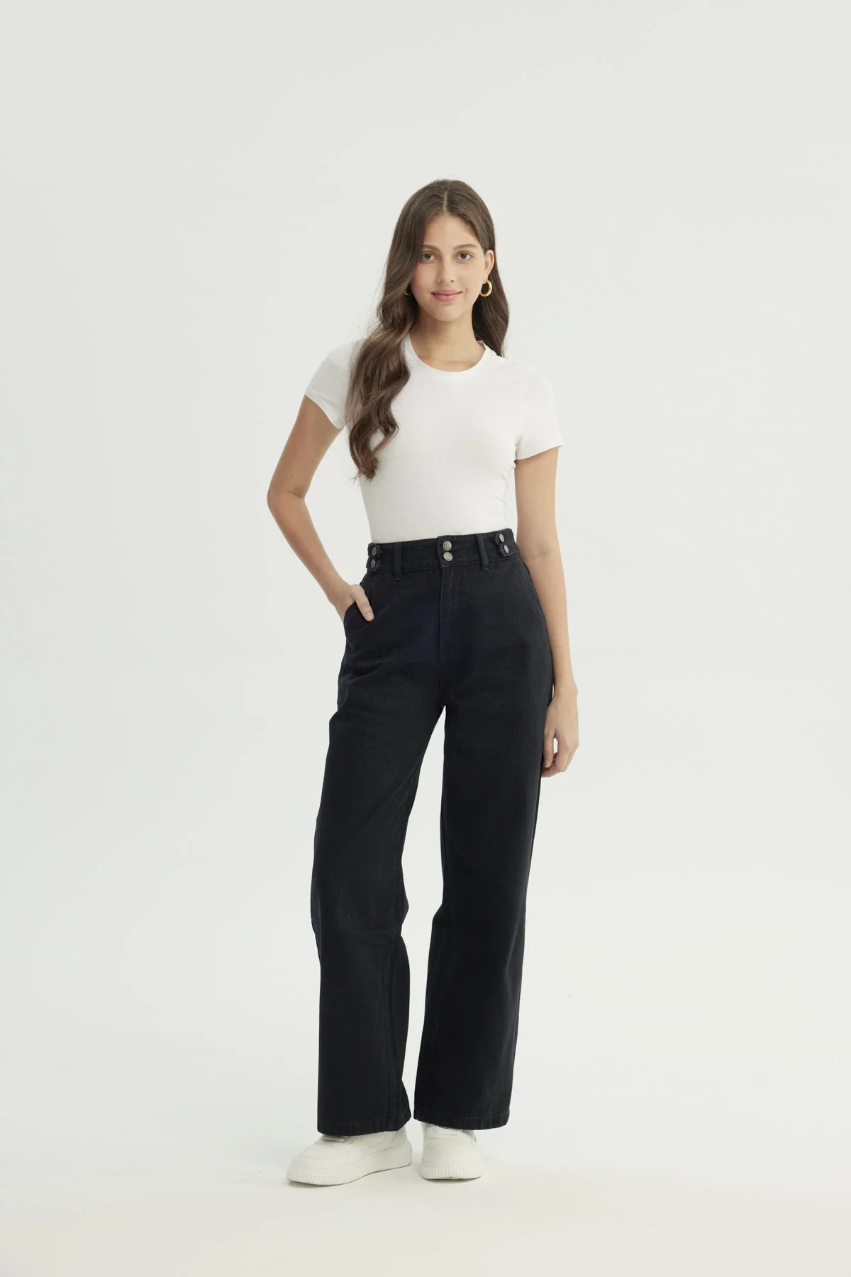 Jeans Mujer Calce Recto Negro - Image 4
