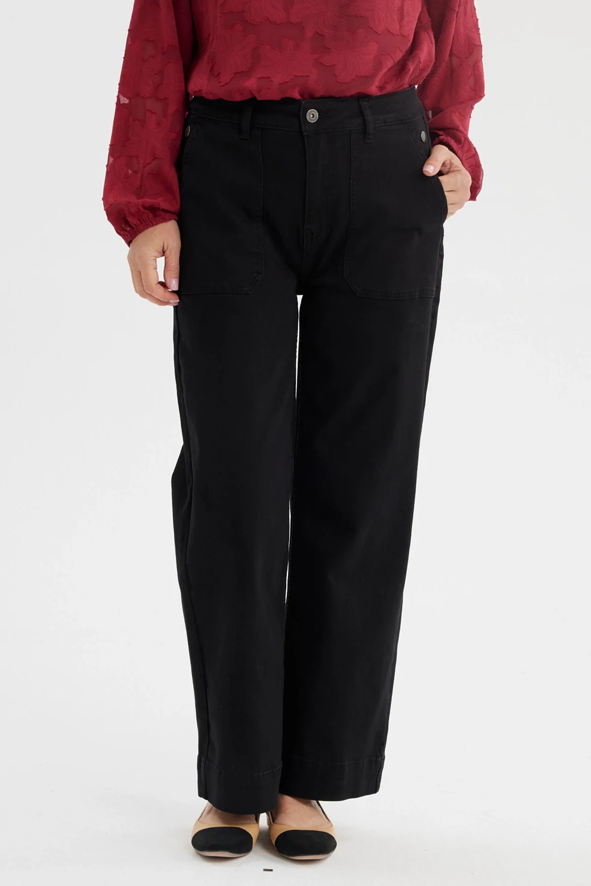 Jeans Mujer Clásico Calce Recto Negro