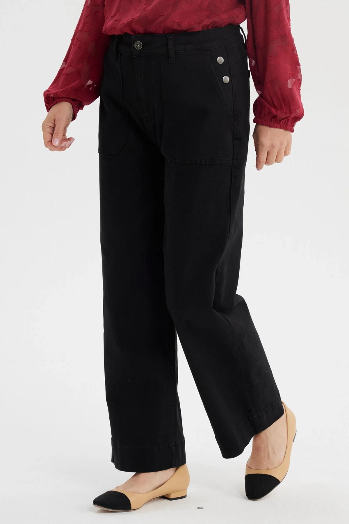 Jeans Mujer Clásico Calce Recto Negro - Image 2