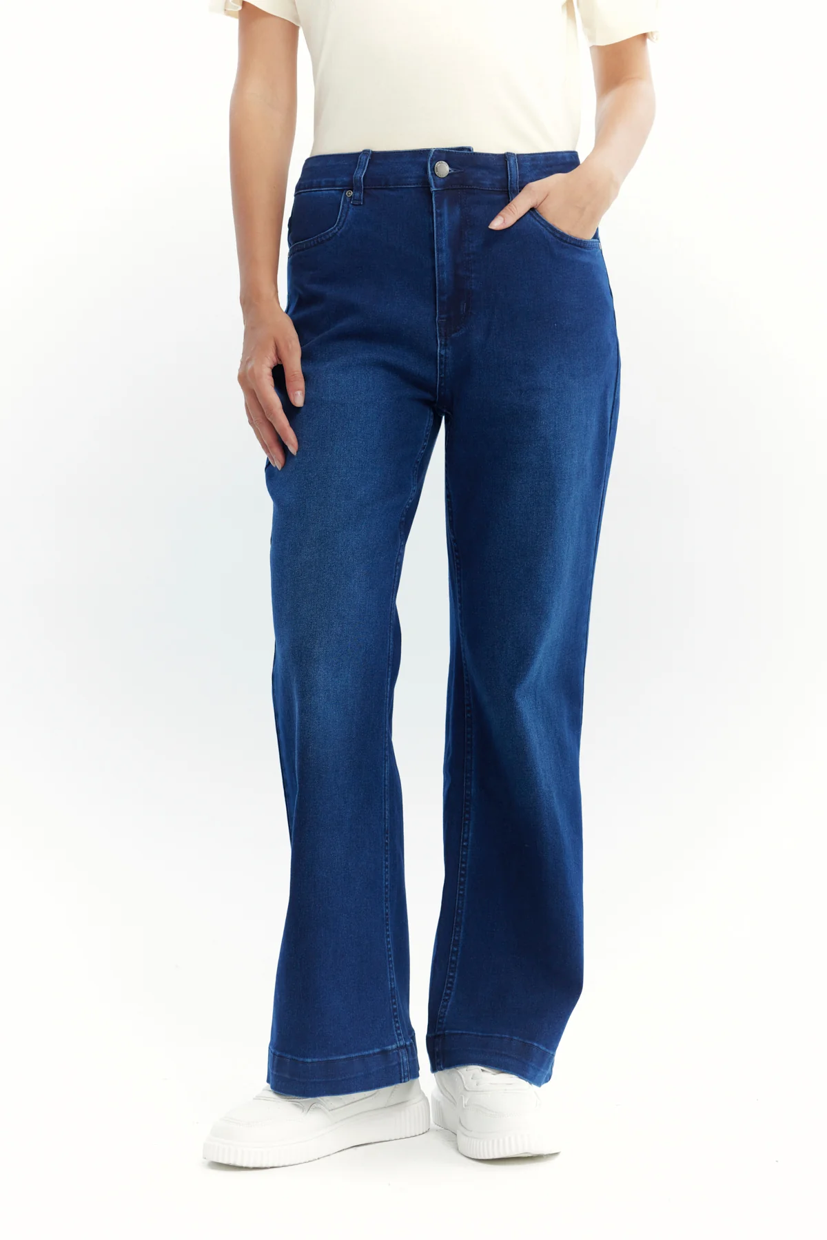 Jeans Mujer Flare Azul Oscuro