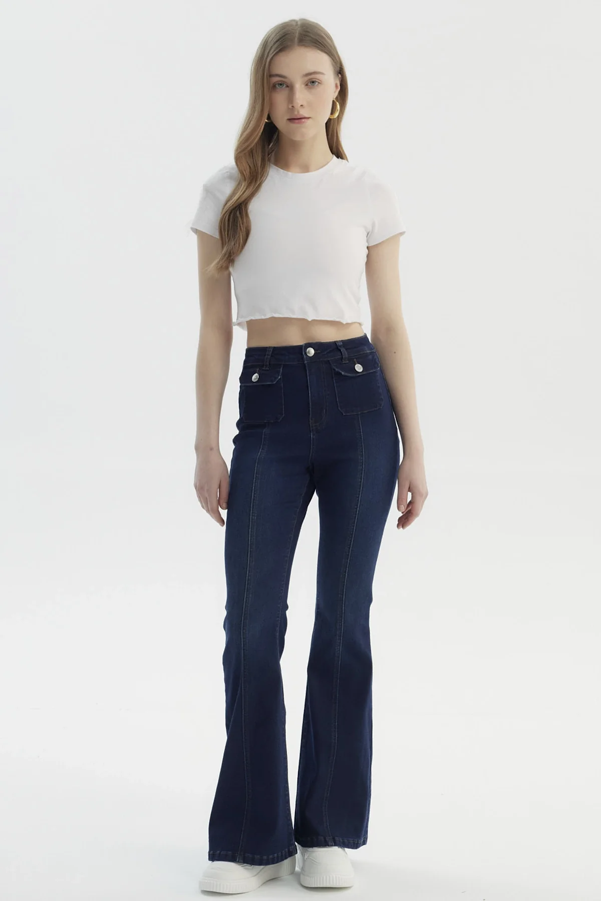 Jeans Mujer Flare Azul Oscuro - Image 4