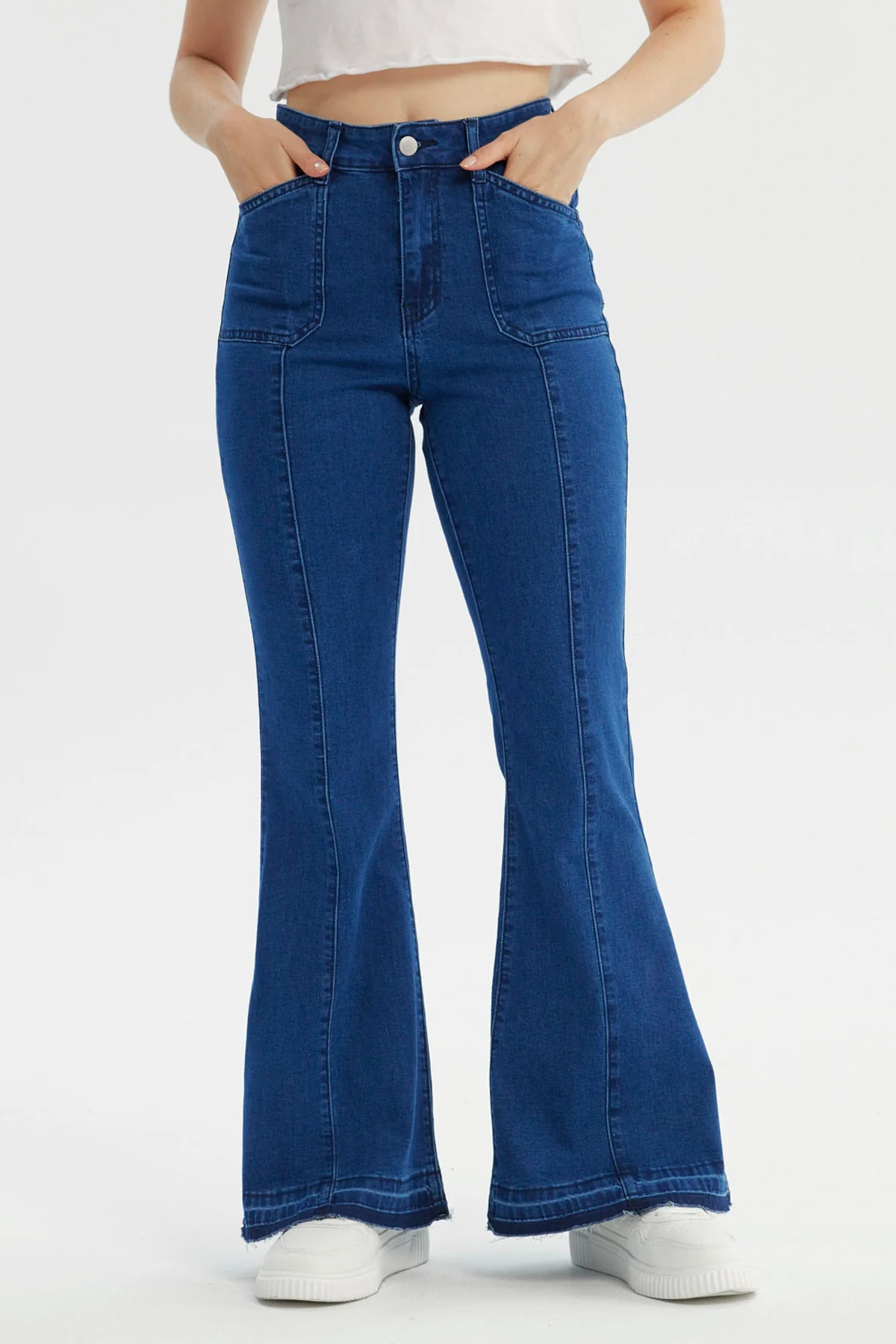 Jeans Mujer Flare Azul Oscuro