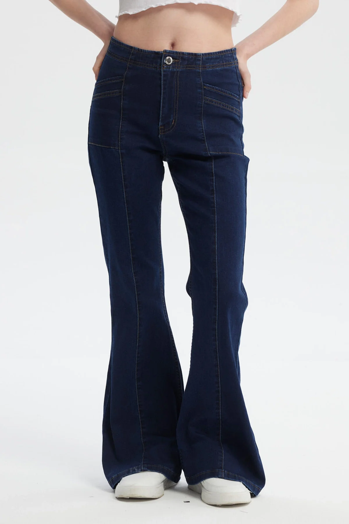 Jeans Mujer Flare Azul Oscuro