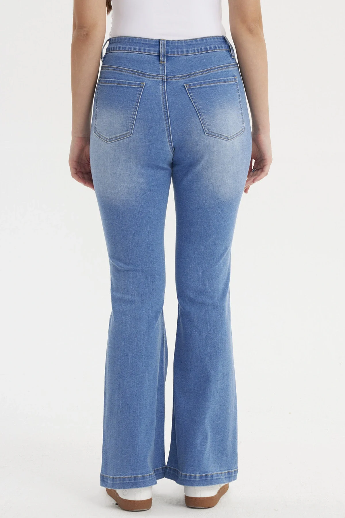 Jeans Mujer Flare Bolsiillos Azul - Image 3