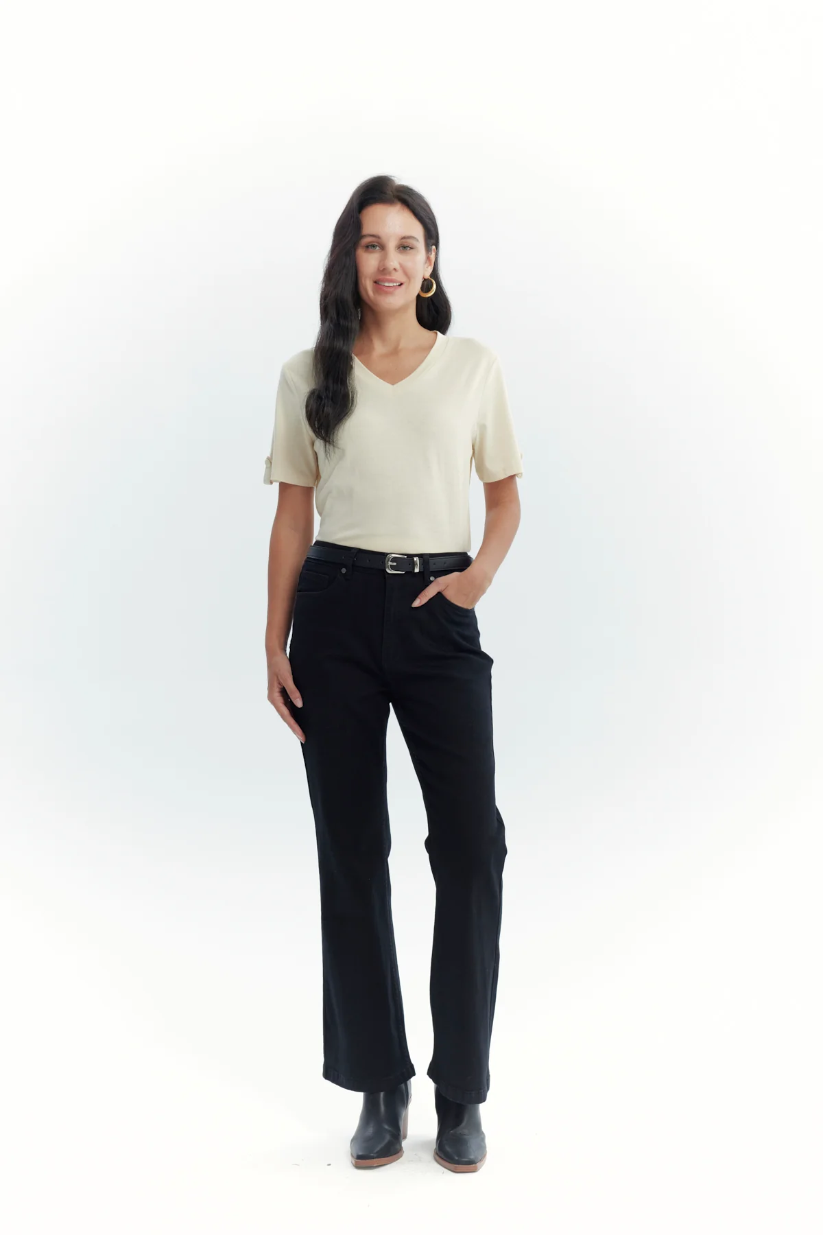 Jeans Mujer Flare Negro - Image 4