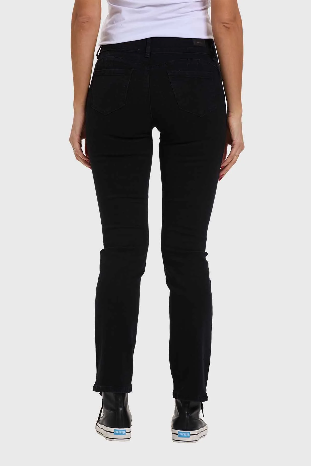 Jeans Mujer Flo Calce Recto Negro - Image 3
