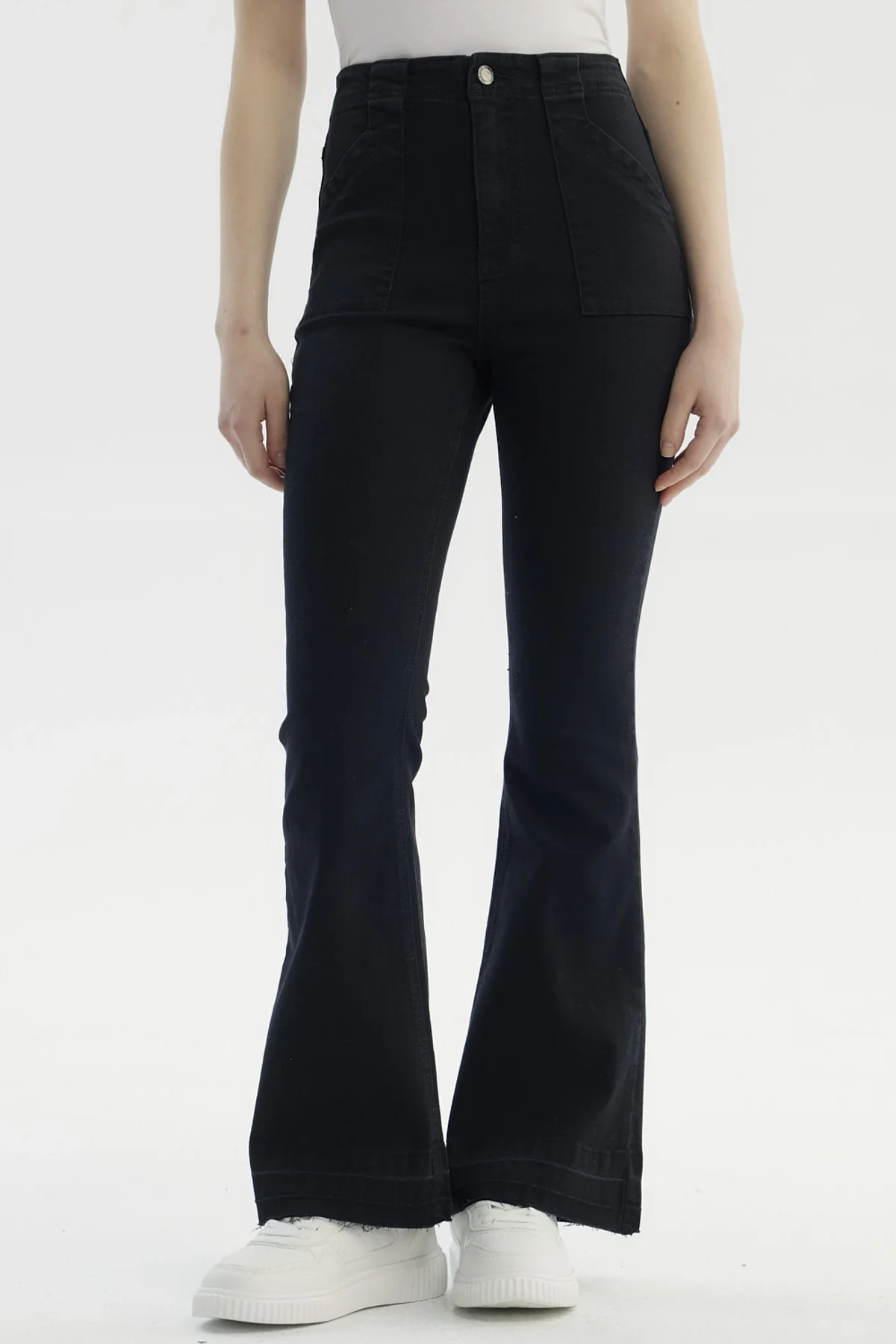 Jeans Mujer Moda Flare Negro