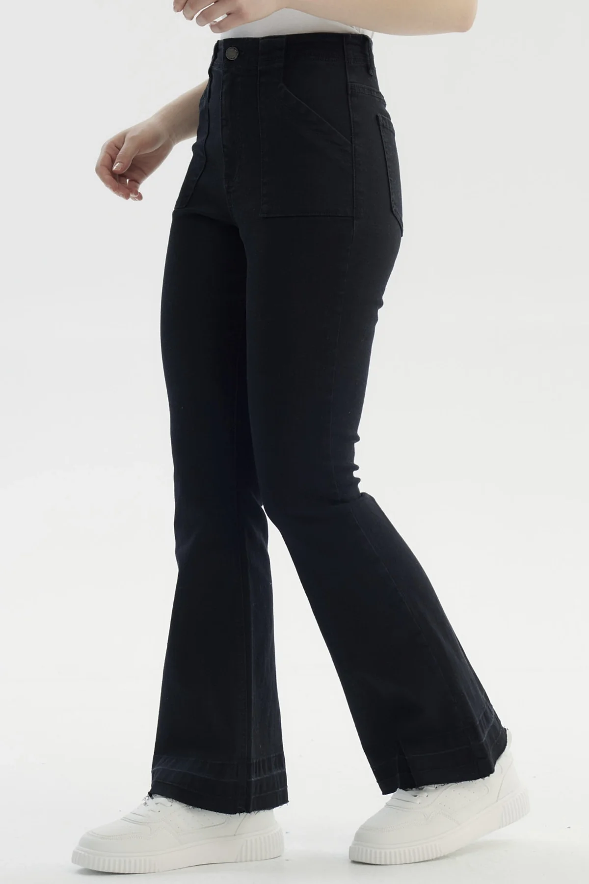 Jeans Mujer Moda Flare Negro - Image 2
