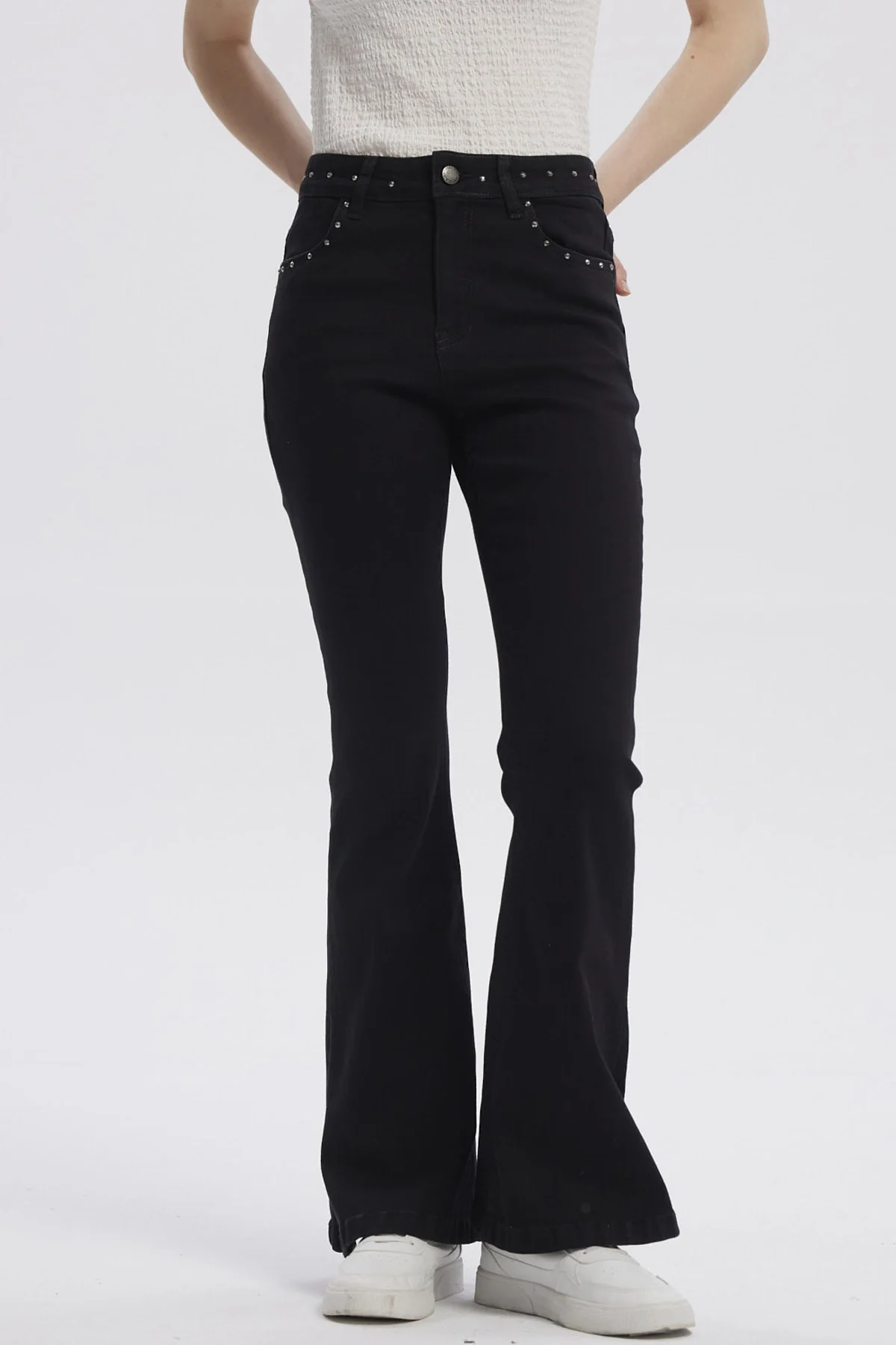 Jeans Mujer Moda Flare Negro