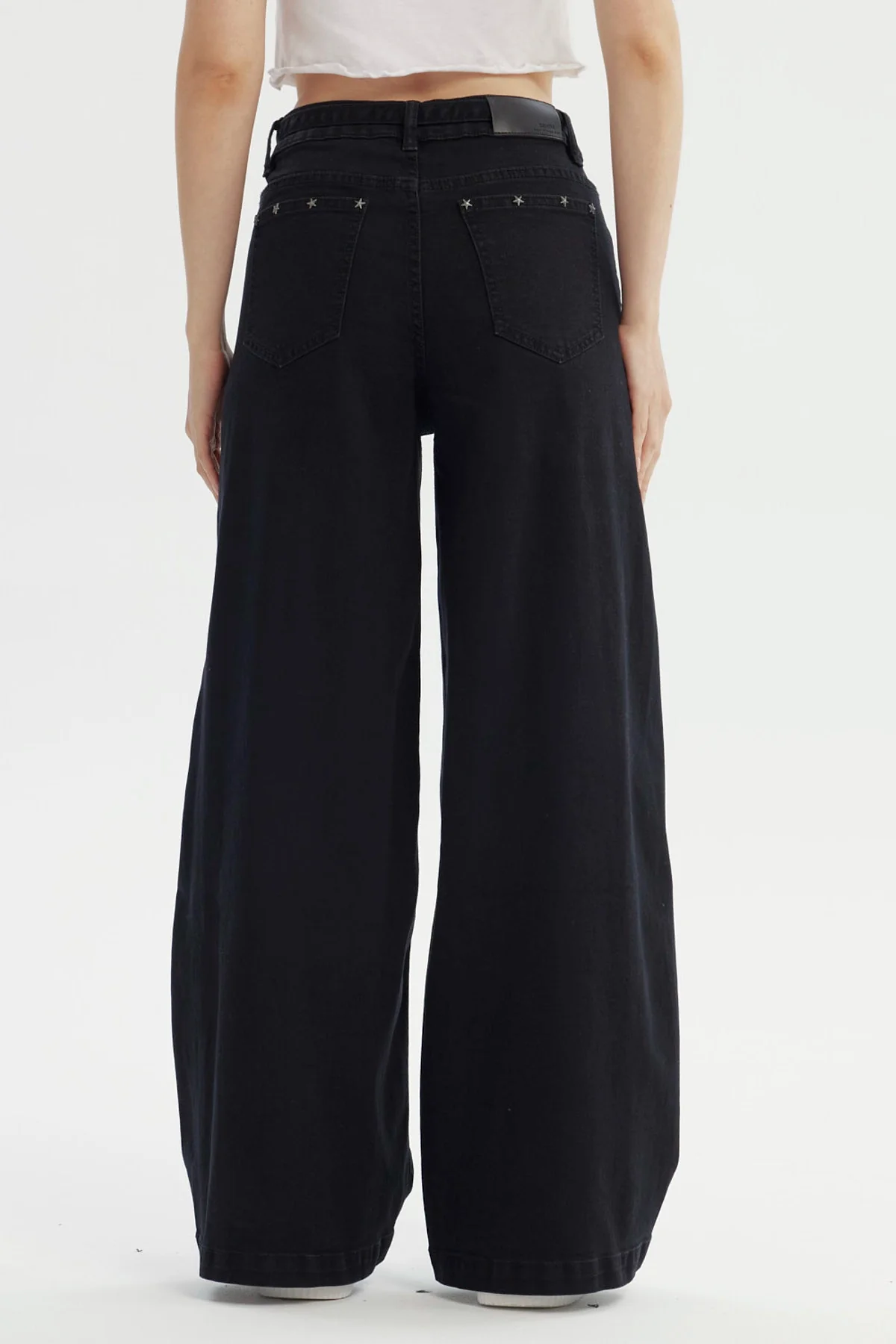 Jeans Mujer Moda Wide Leg Negro - Image 3
