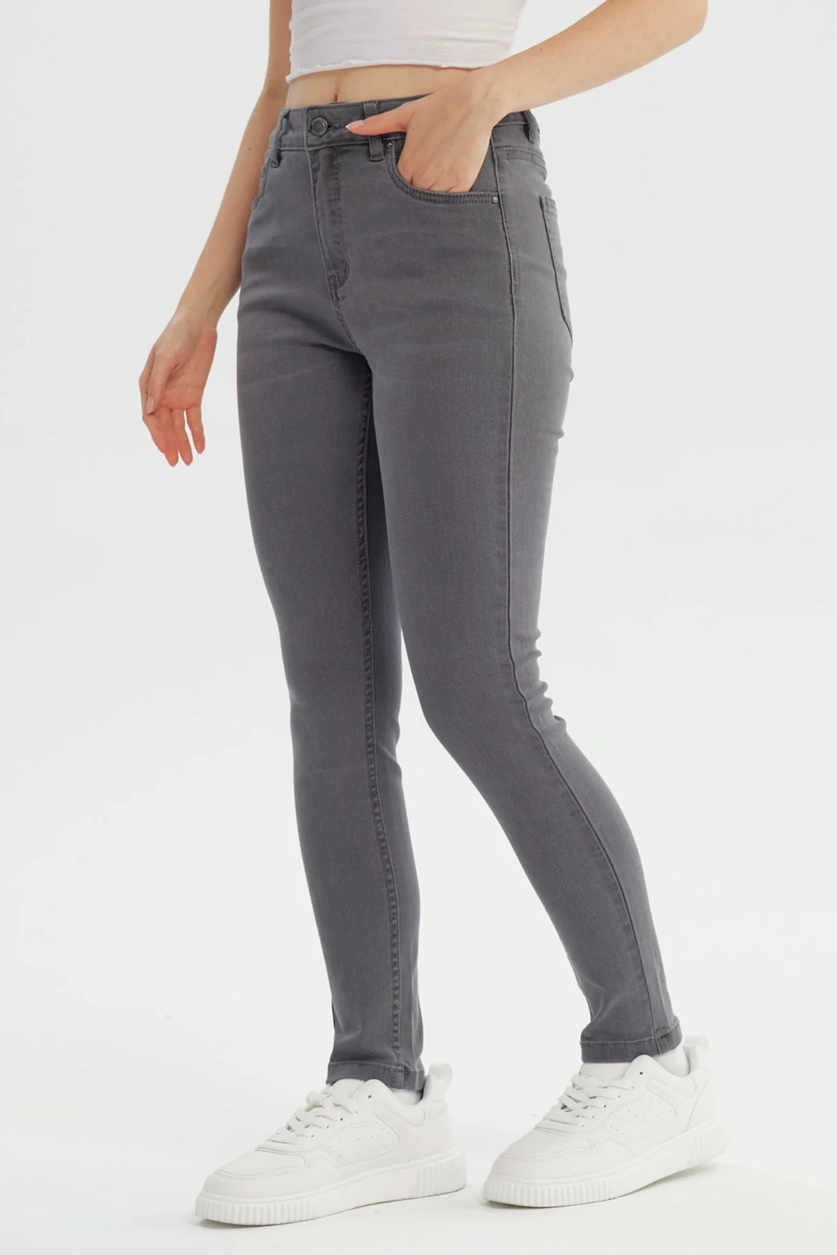 Jeans Mujer Super Skinny Estela Gris - Image 2