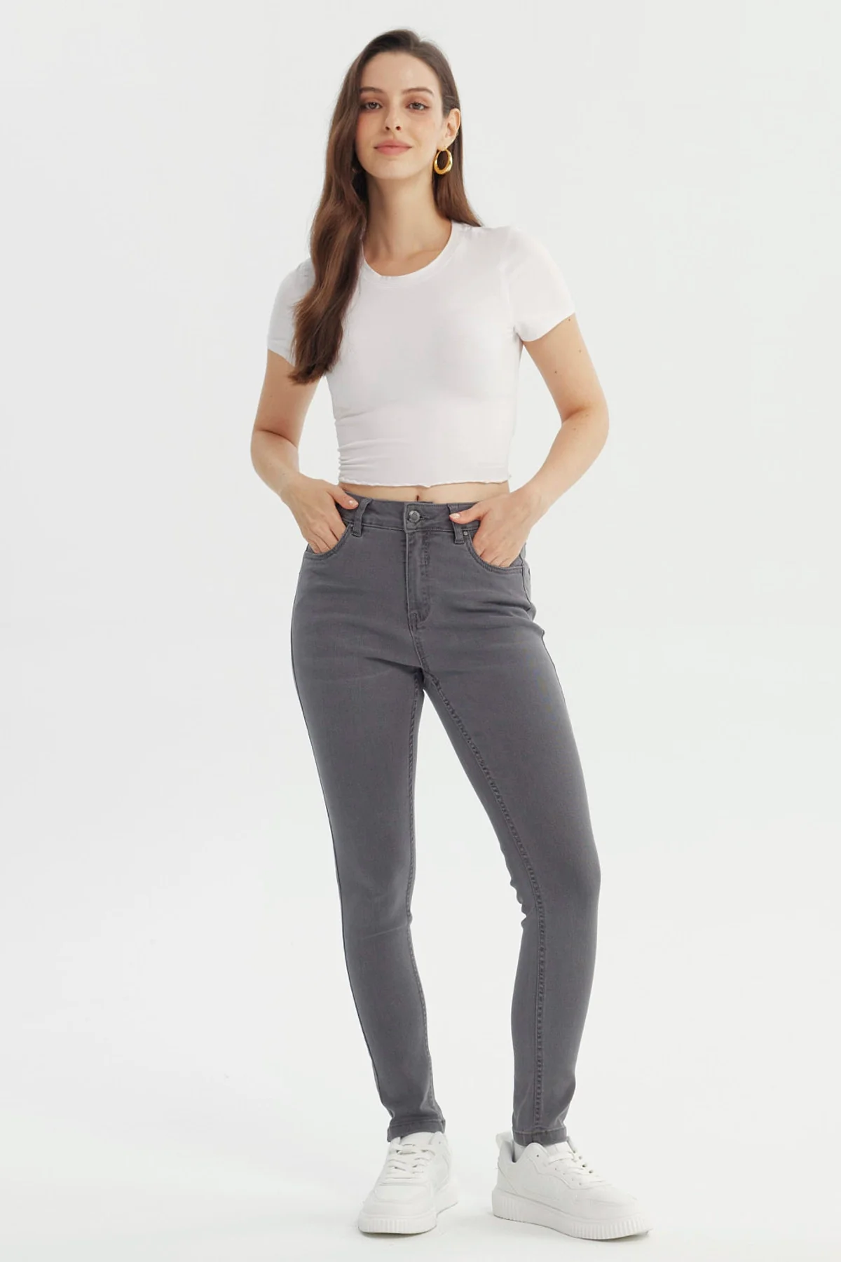 Jeans Mujer Super Skinny Estela Gris - Image 4
