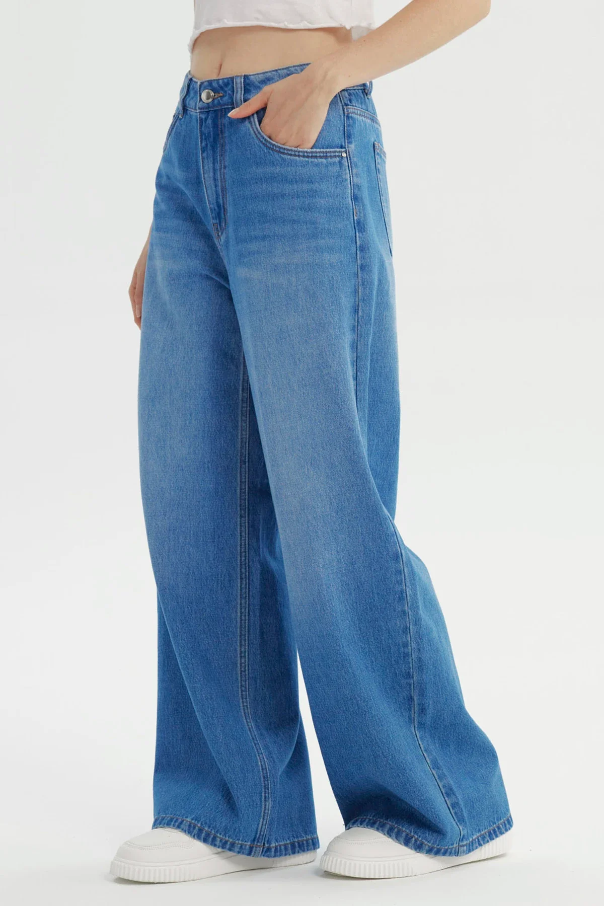 Jeans Mujer Wide Leg Azul - Image 2