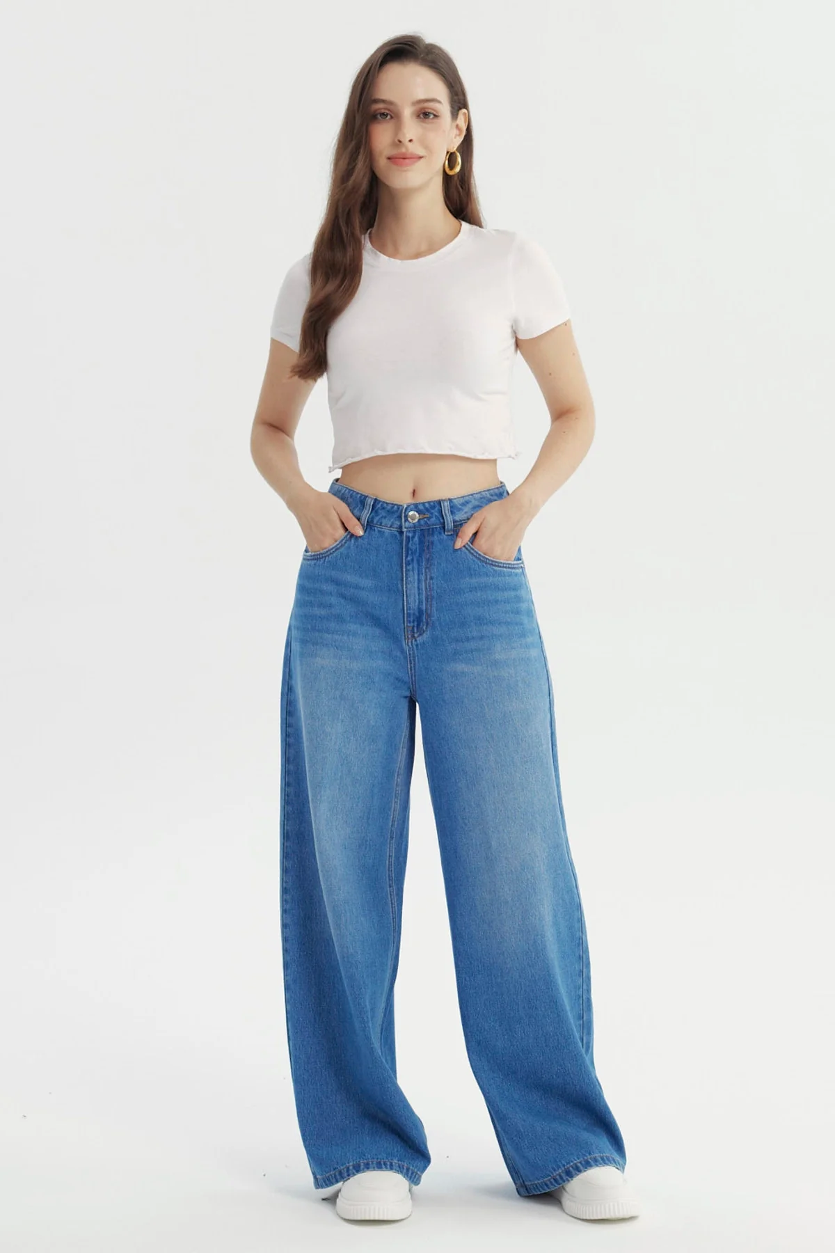 Jeans Mujer Wide Leg Azul - Image 4