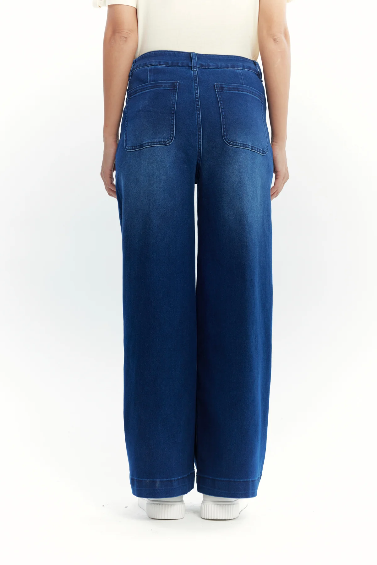 Jeans Mujer Wide Leg Azul Oscuro - Image 3