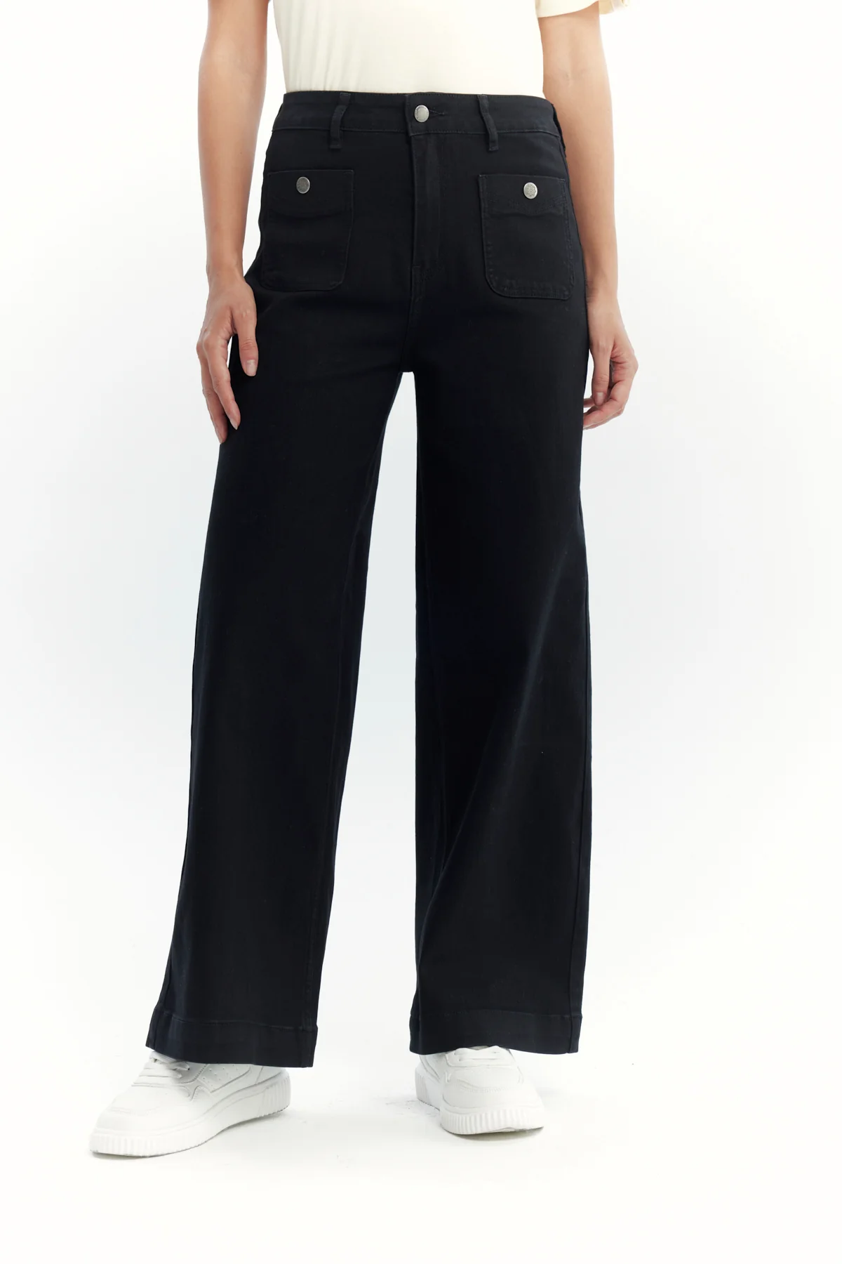 Jeans Mujer Wide Leg Negro