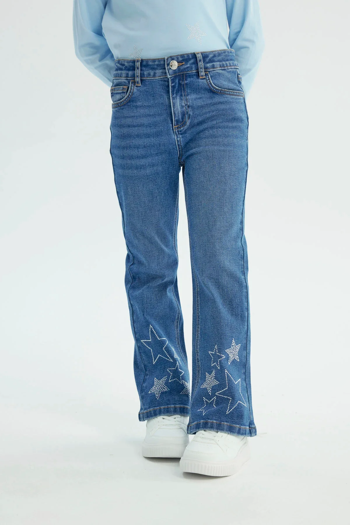 Jeans Niña Flare Azul