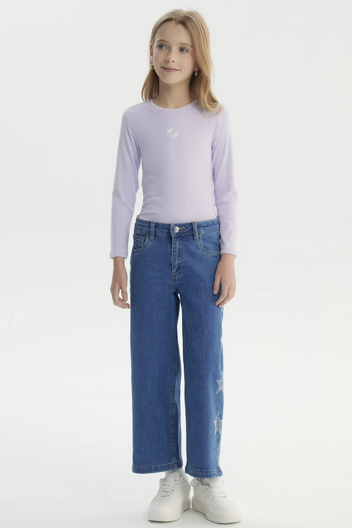 Jeans Niña Wide Leg Azul - Image 4