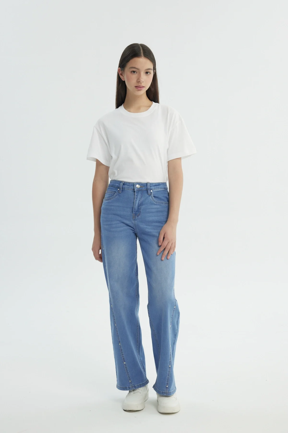 Jeans Niña Wide Leg Azul - Image 4