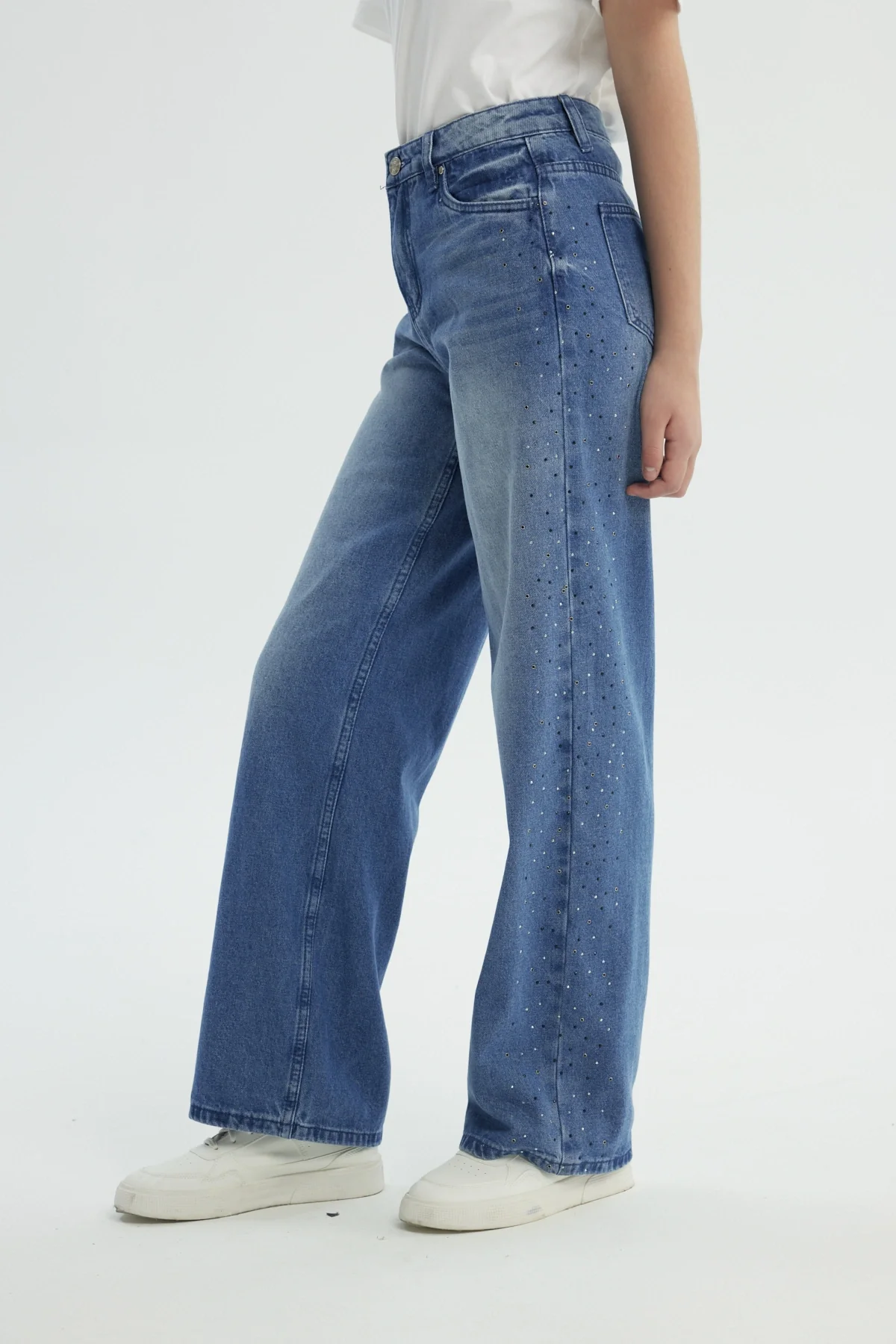 Jeans Niña Wide Leg Azul - Image 2