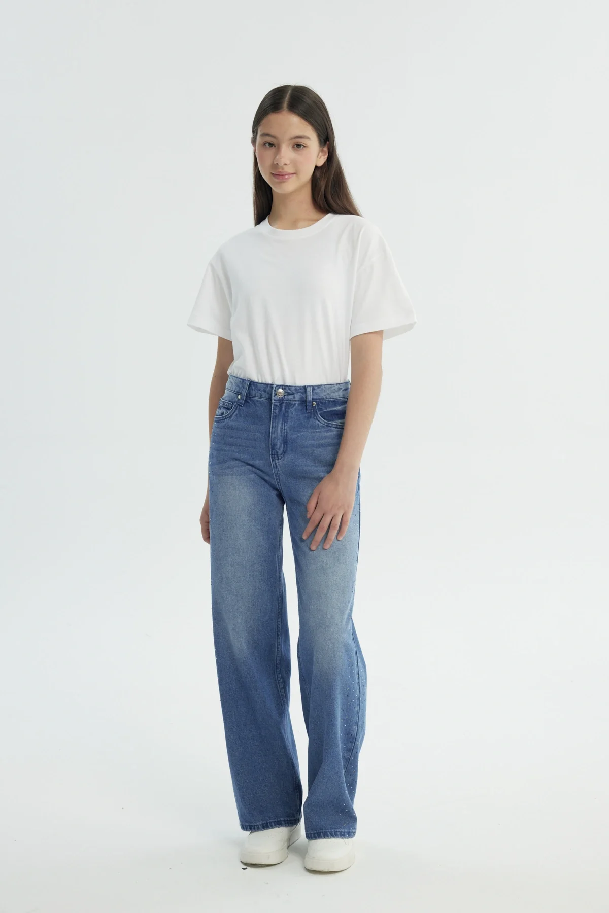 Jeans Niña Wide Leg Azul - Image 4