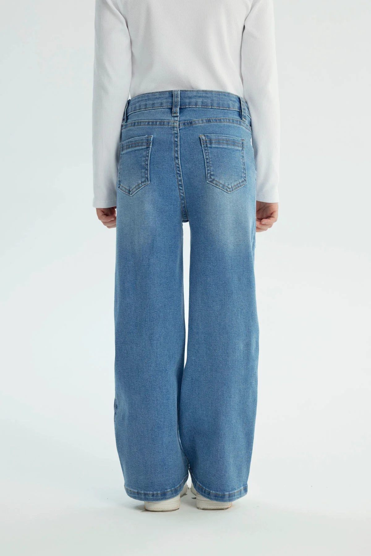 Jeans Niña Wide Leg Azul - Image 3