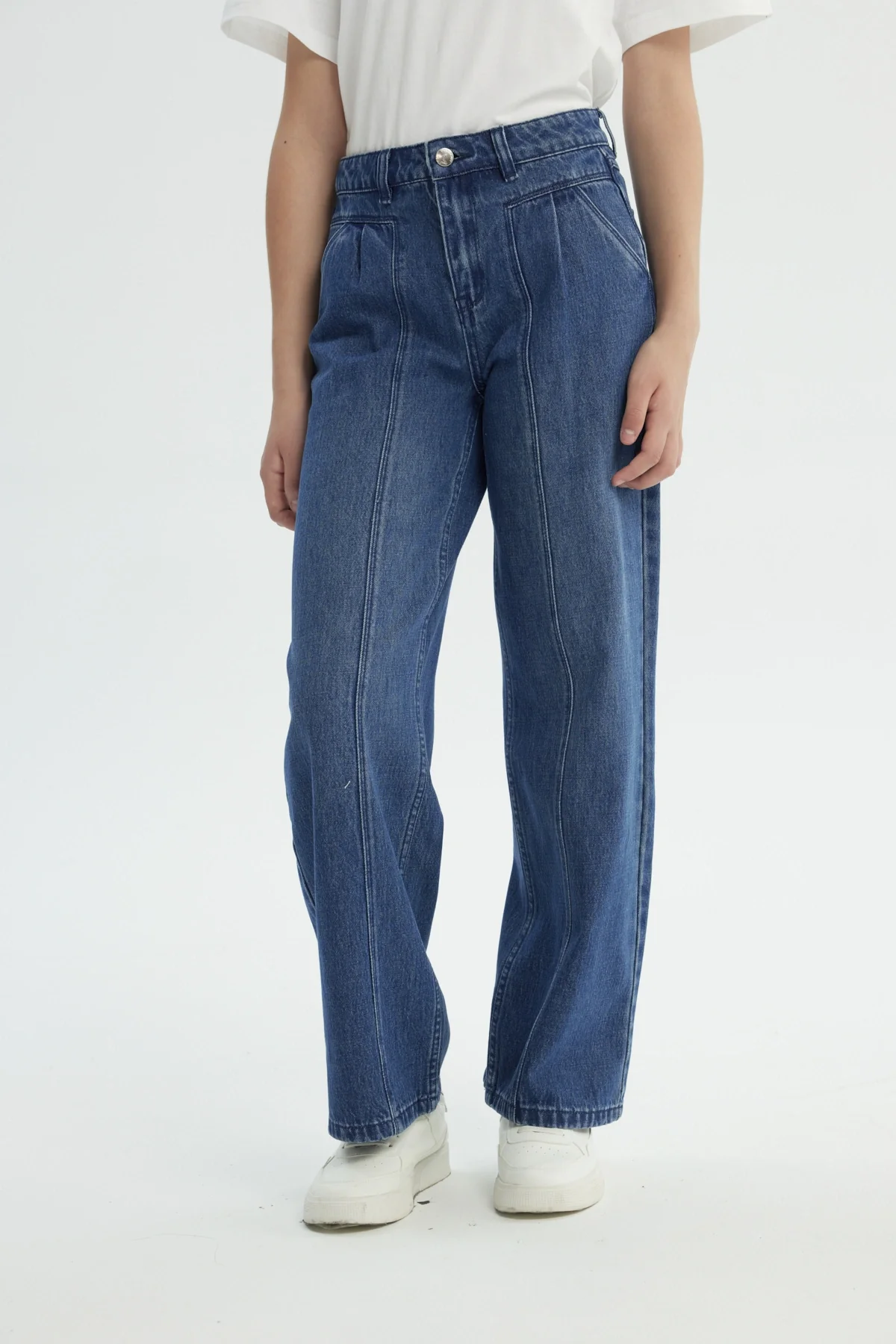 Jeans Niña Wide Leg Azul