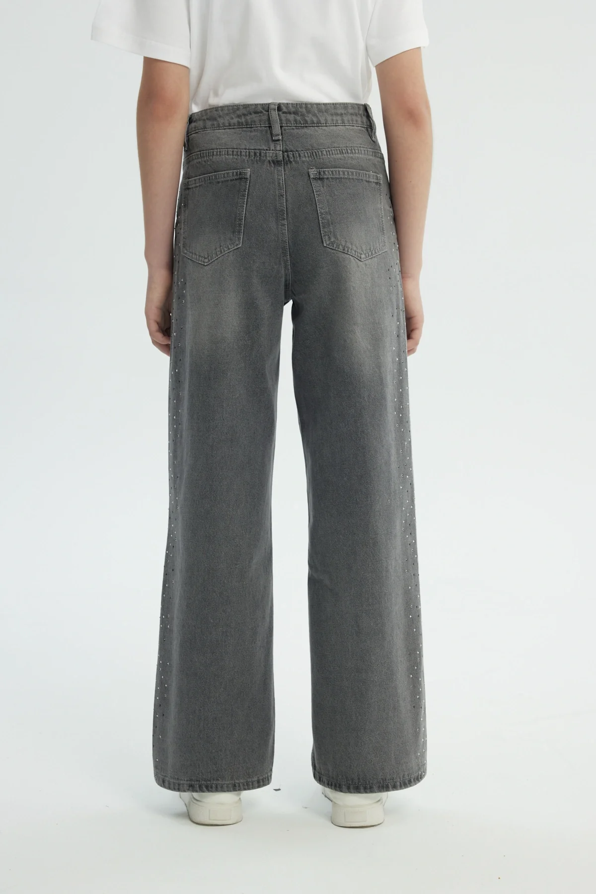 Jeans Niña Wide Leg Gris - Image 3