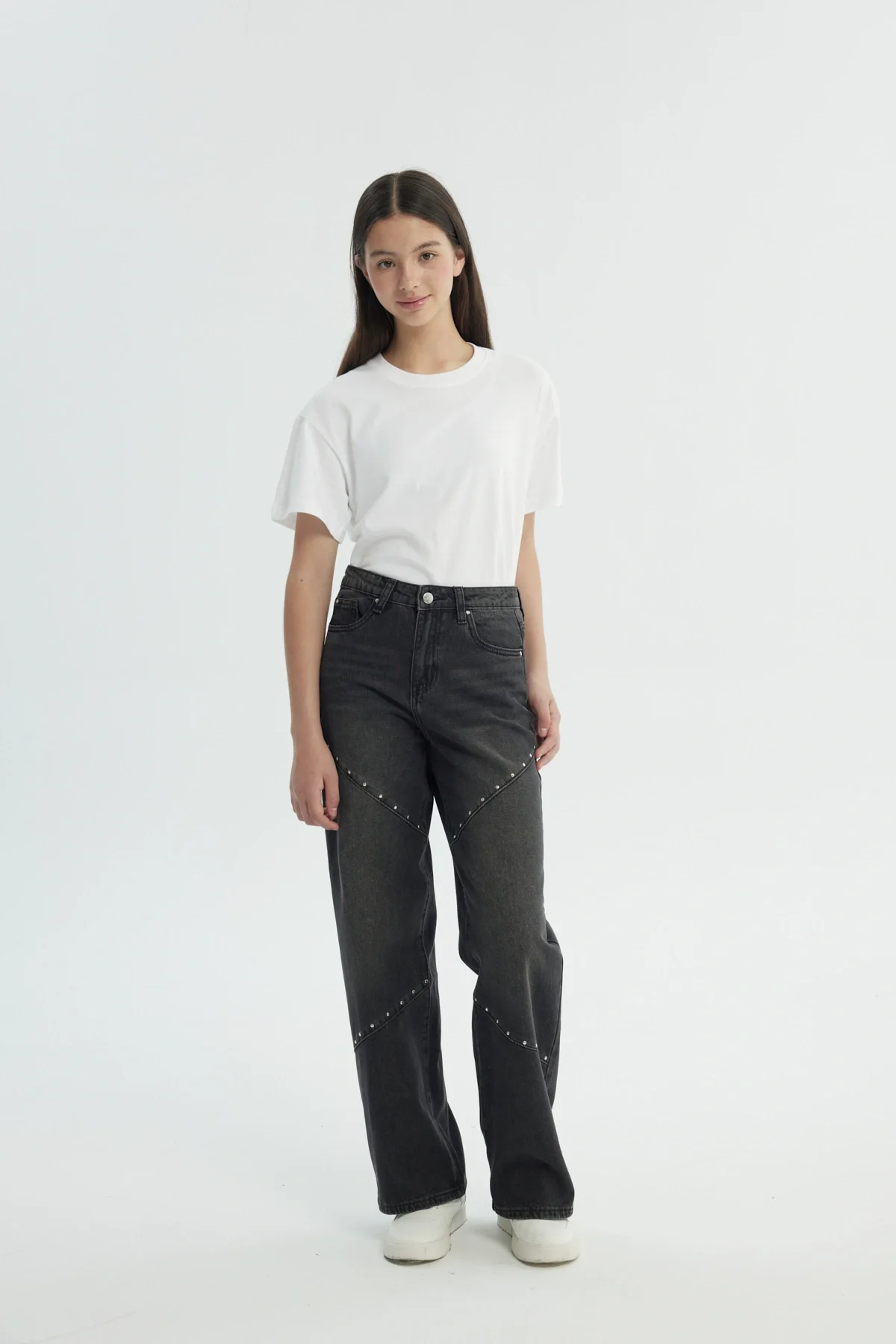 Jeans Niña Wide Leg Gris - Image 4