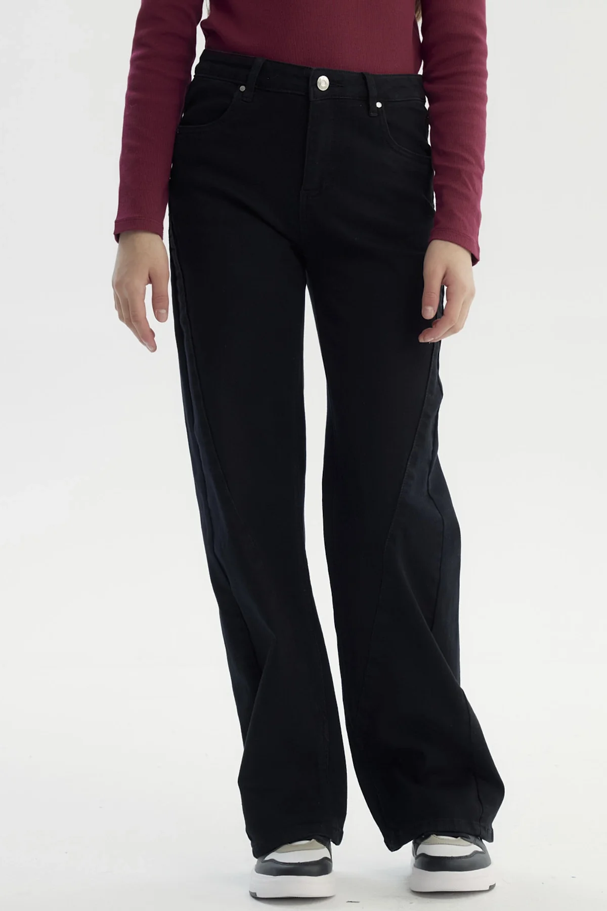 Jeans Niña Wide Leg Negro