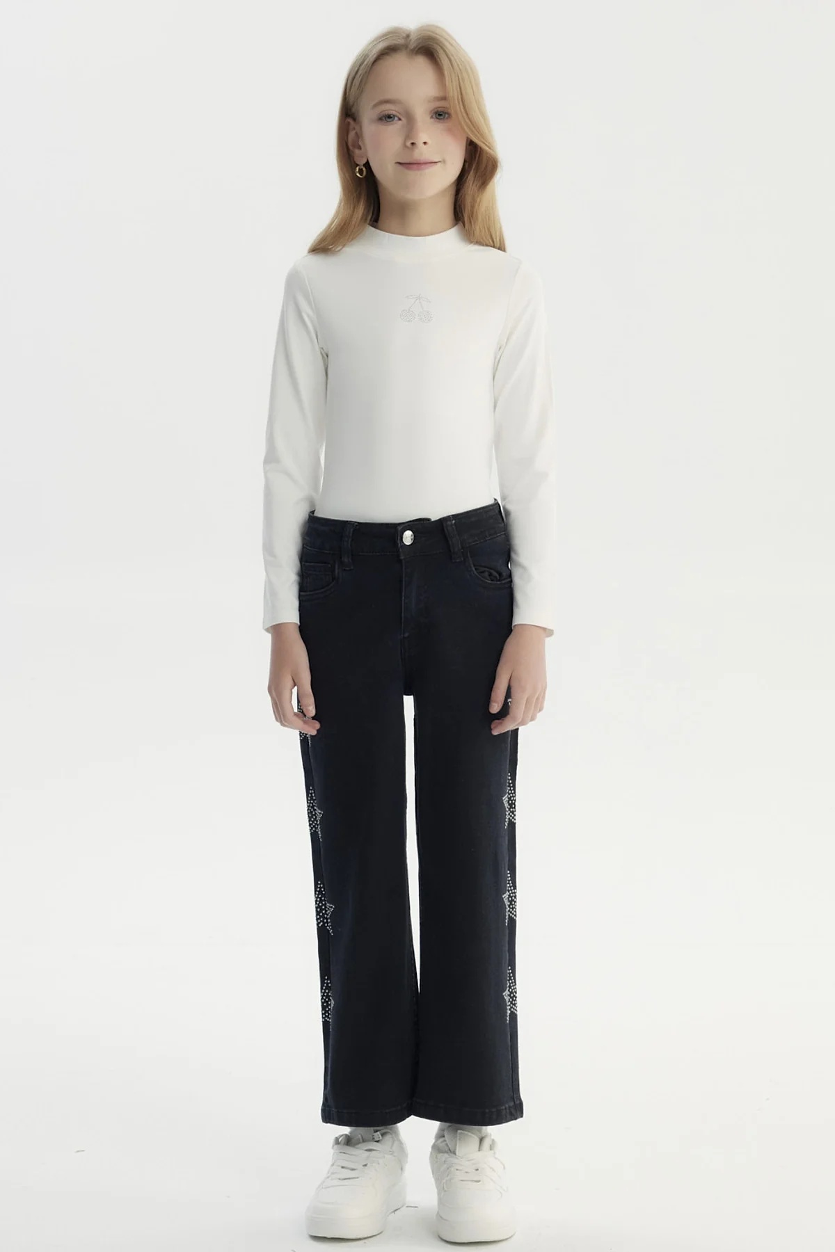 Jeans Niña Wide Leg Negro - Image 4