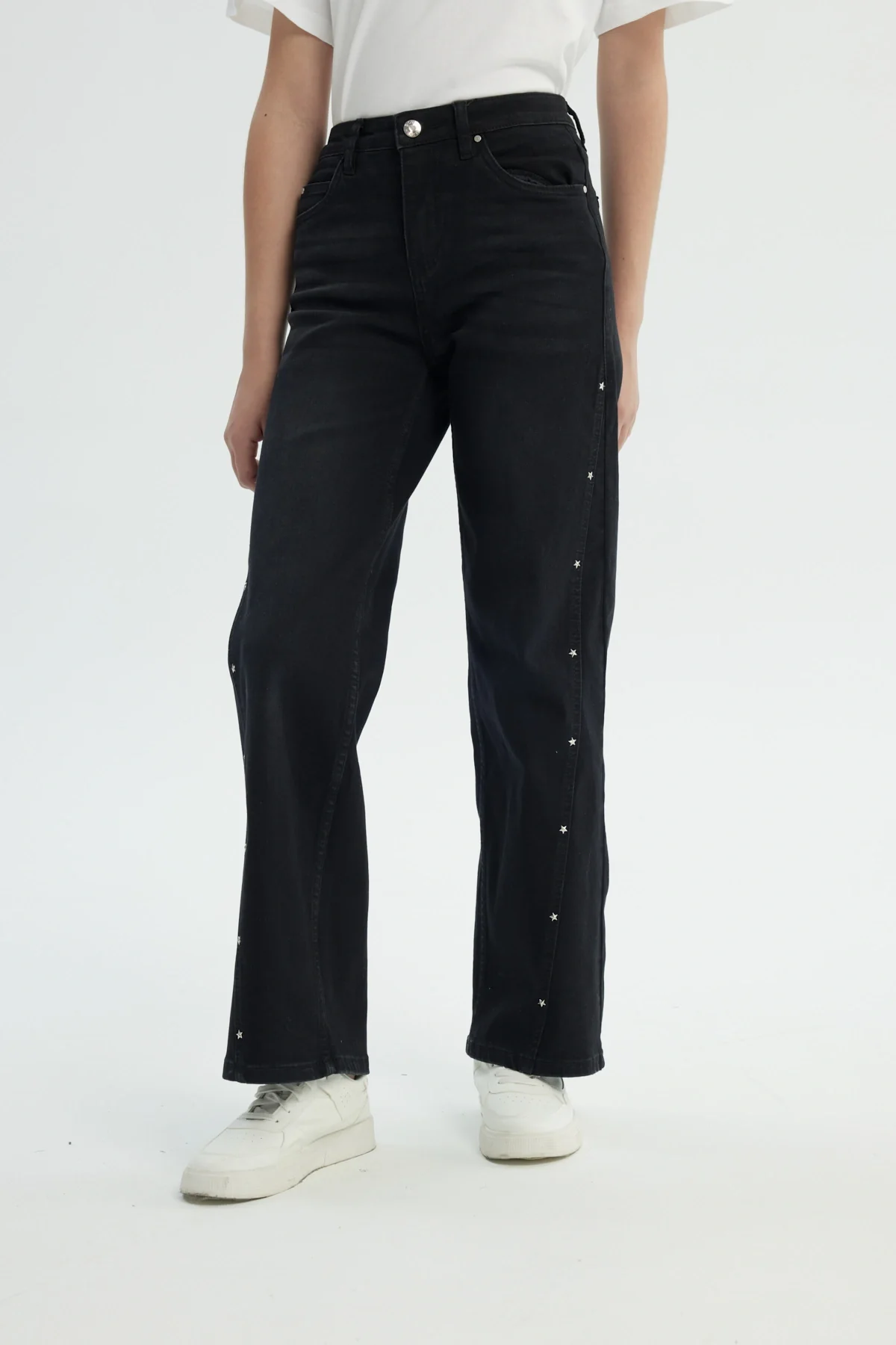 Jeans Niña Wide Leg Negro
