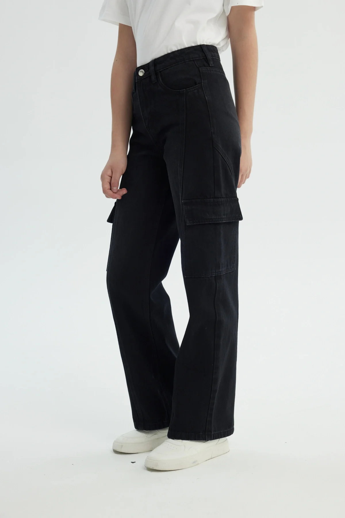 Jeans Niña Wide Leg Negro - Image 2