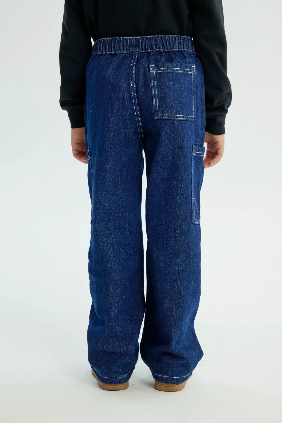 Jeans Niño Calce Recto Azul Oscuro - Image 3