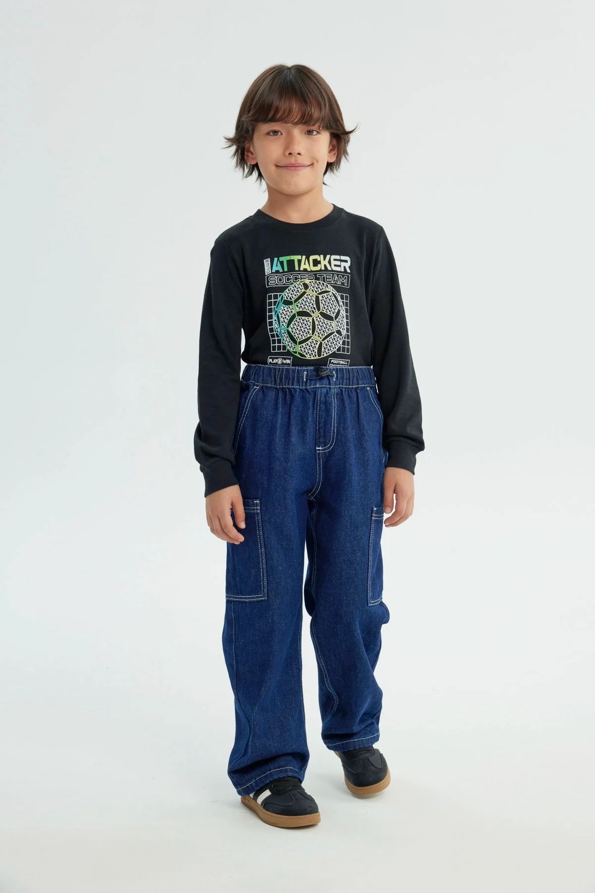 Jeans Niño Calce Recto Azul Oscuro - Image 4