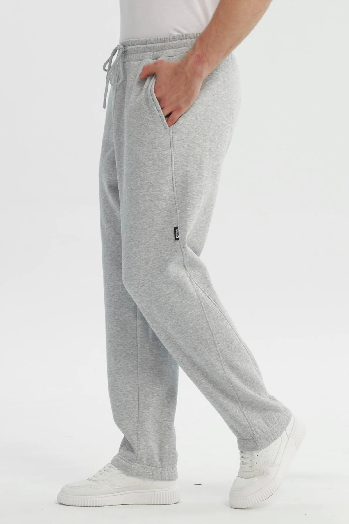 Pantalón Buzo Hombre Amplio Gris Melange - Image 2