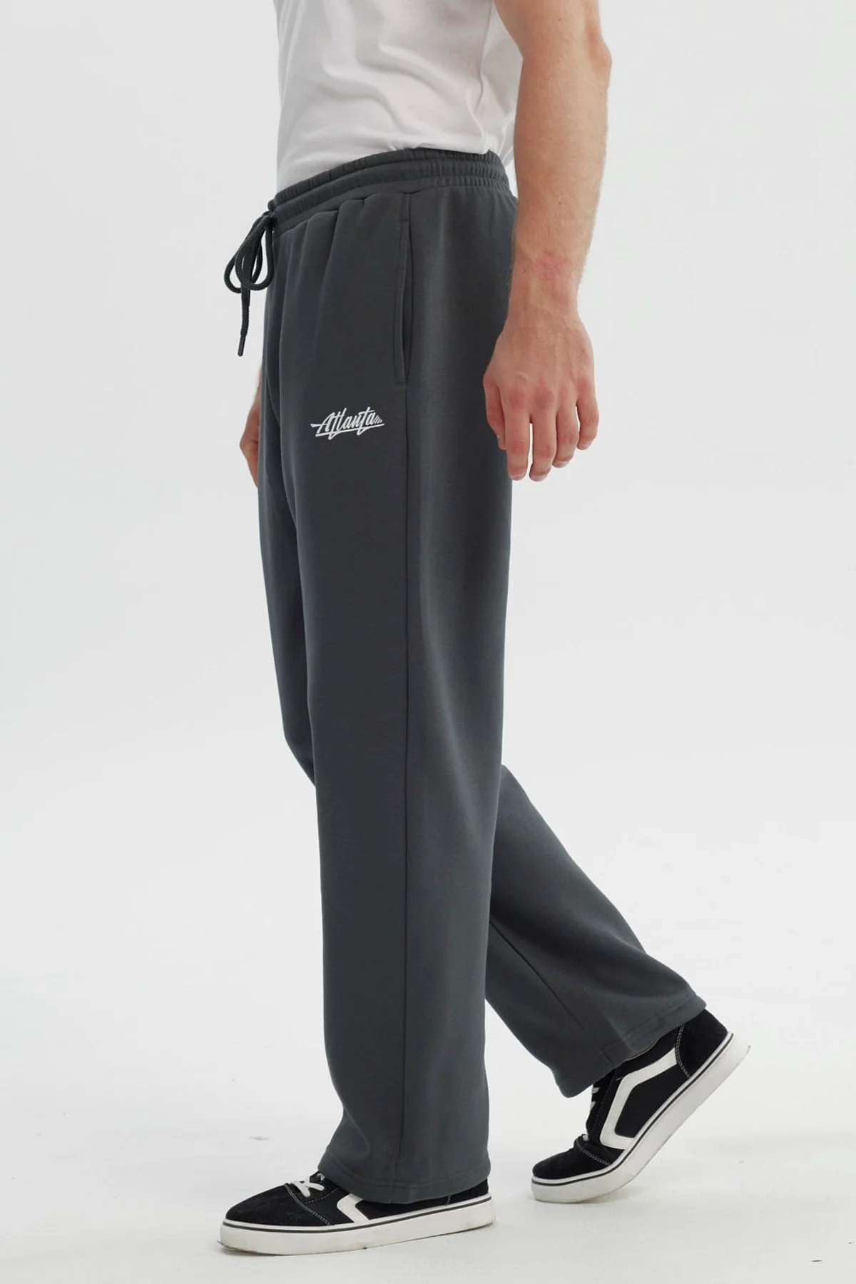 Pantalón Buzo Hombre Calce Recto Gris Oscuro - Image 2