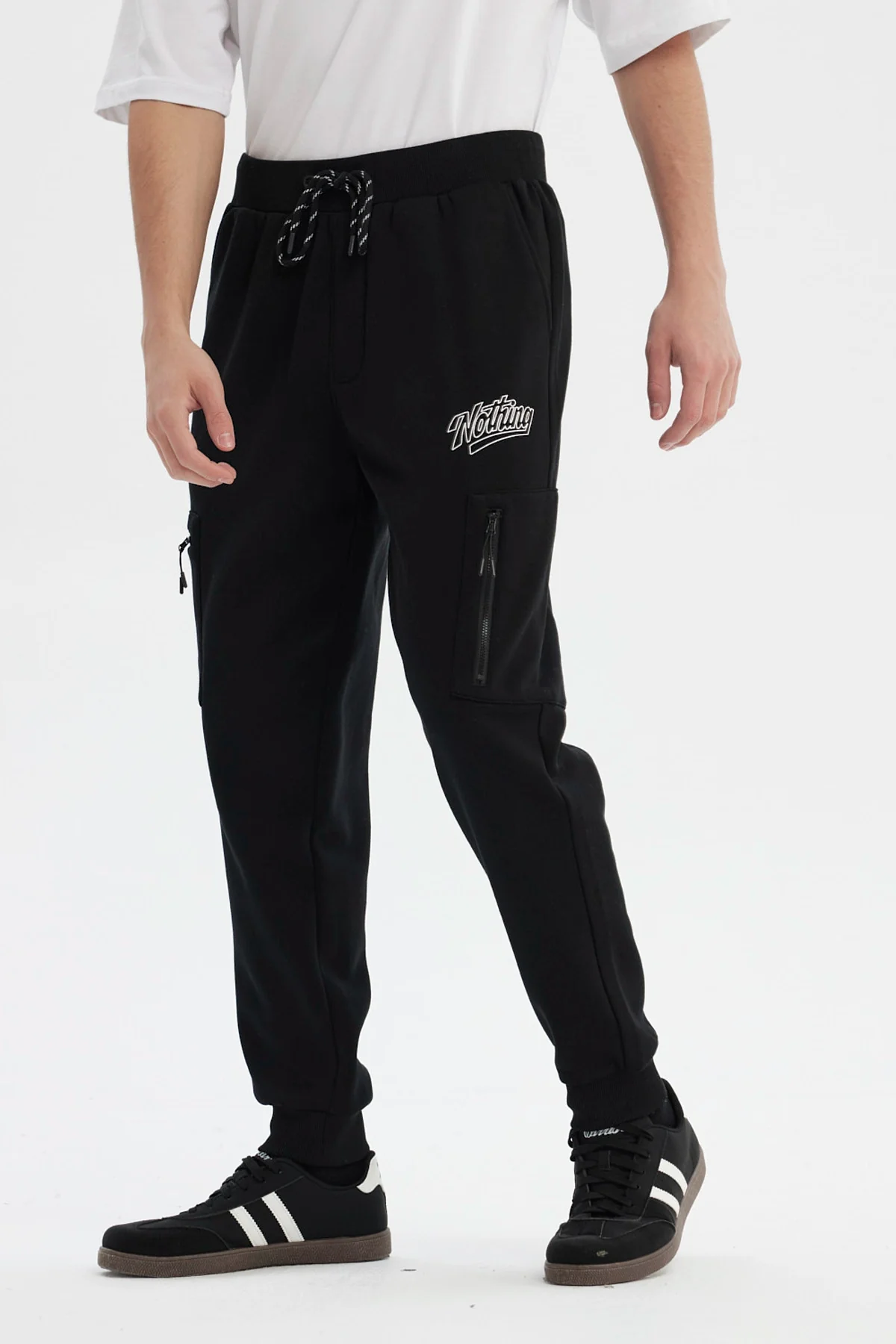 Pantalón Buzo Hombre Pitillo Negro - Image 2