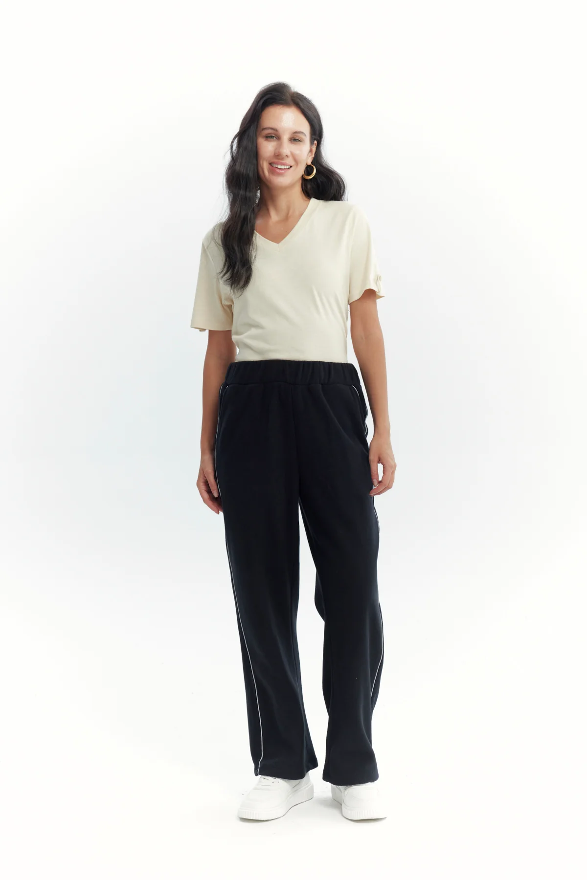 Pantalón Buzo Mujer Calce Recto Micropolar Negro - Image 4